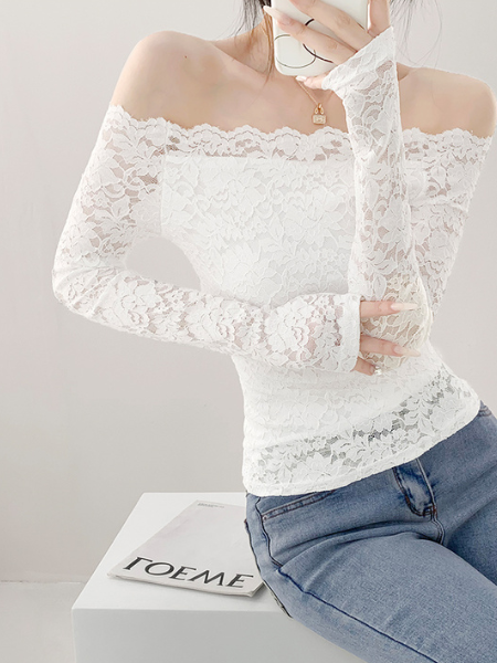 ★PLAGE_seoul★ Shoulder Detail Top_Off White fa792915fb7ef9c822cd6cd8f2a425