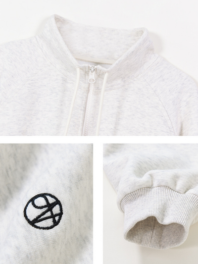 half zip casual sweatshirt