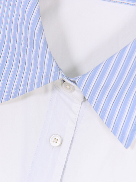 contrast cotton long sleeve shirt