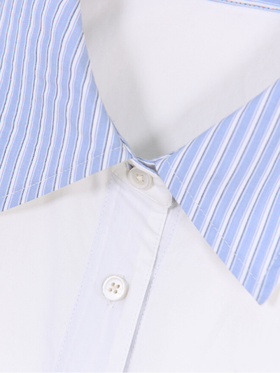 contrast cotton long sleeve shirt