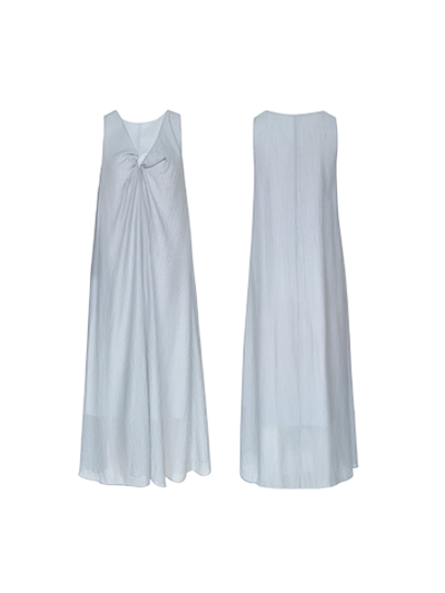 v neck twist design sleeveless long dress