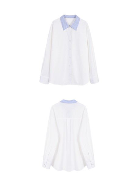 contrast cotton long sleeve shirt