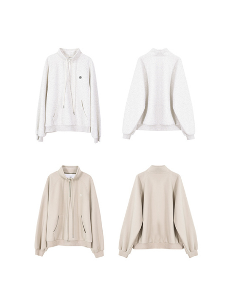 half zip casual sweatshirt