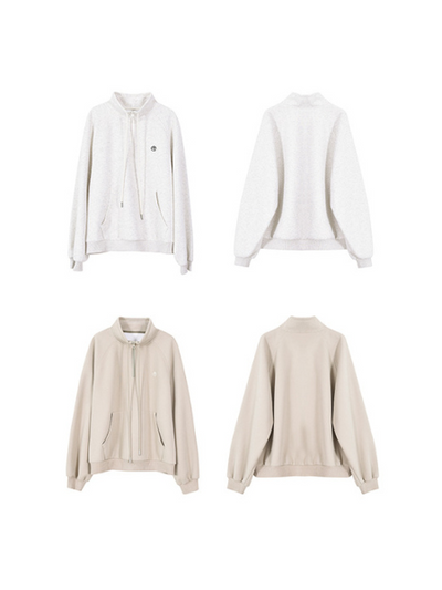 half zip casual sweatshirt