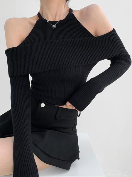 halter neck open shoulder tops