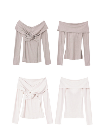 cross design off shoulder tops