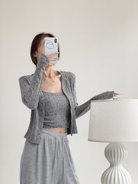 short camisole cardigan 2 piece set