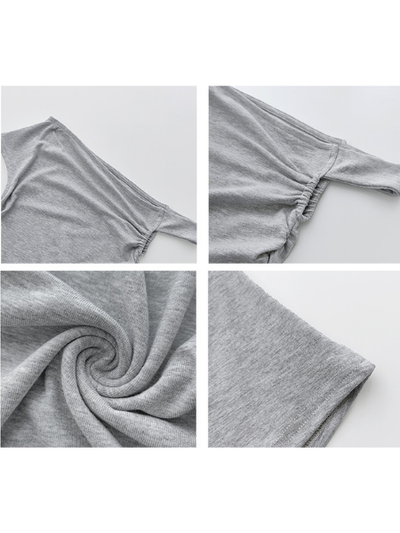 one shoulder french sleeve short tops