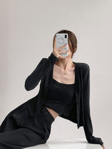 short camisole cardigan 2 piece set
