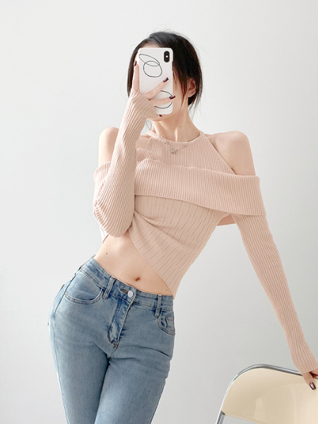 halter neck open shoulder tops
