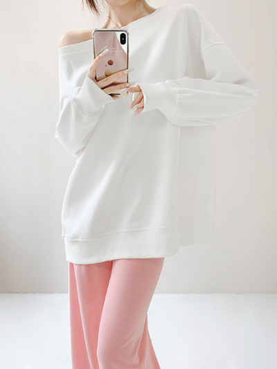 one shoulder oversize sweat