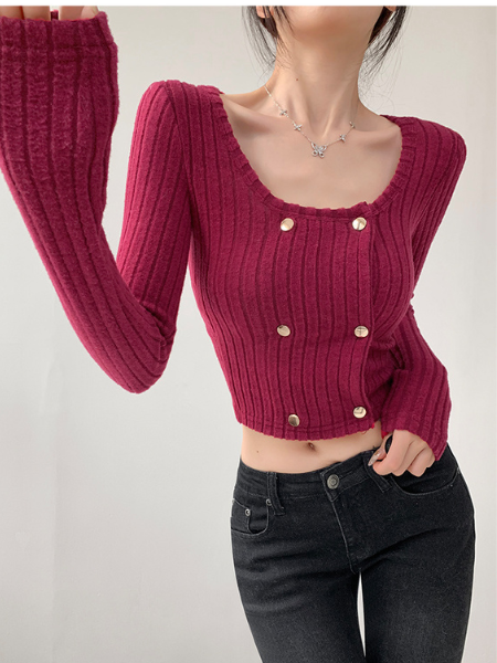 double breast slim fit short tops