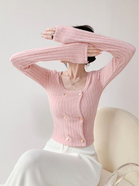 double breast slim fit short tops