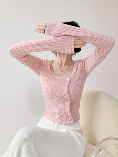double breast slim fit short tops