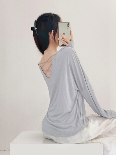 back cross sheer loose tops