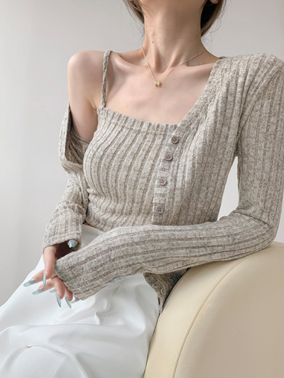 short camisole cardigan 2 piece set