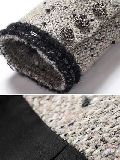 dot sequin short tweed jacket