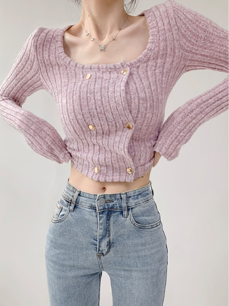 double breast slim fit short tops