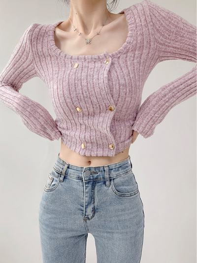 double breast slim fit short tops