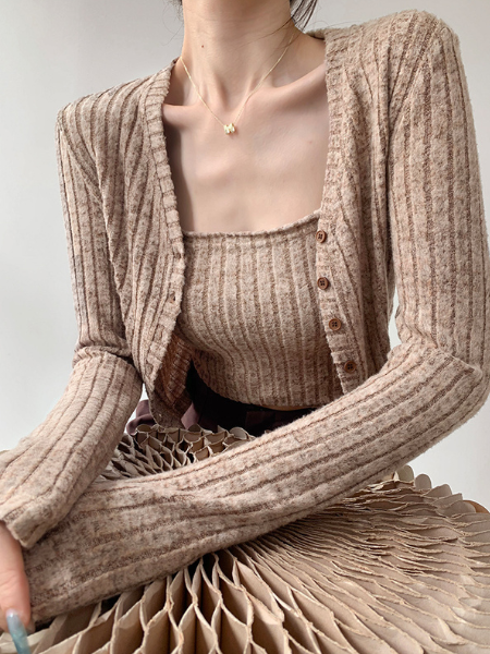 short camisole cardigan 2 piece set