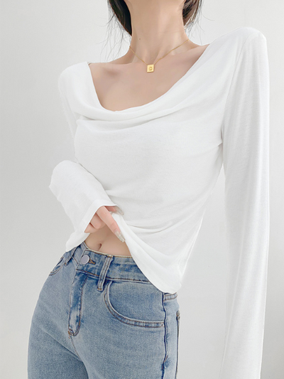 drape slim fit tops