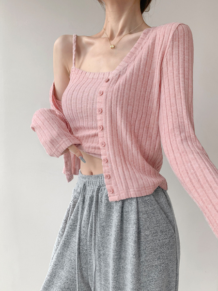 short camisole cardigan 2 piece set