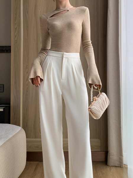 slim fit front open tops