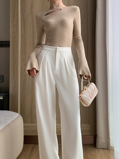 slim fit front open tops