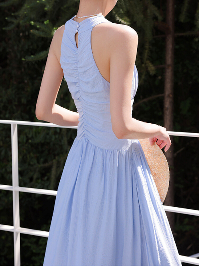 sleeveless waist slim casual long one piece