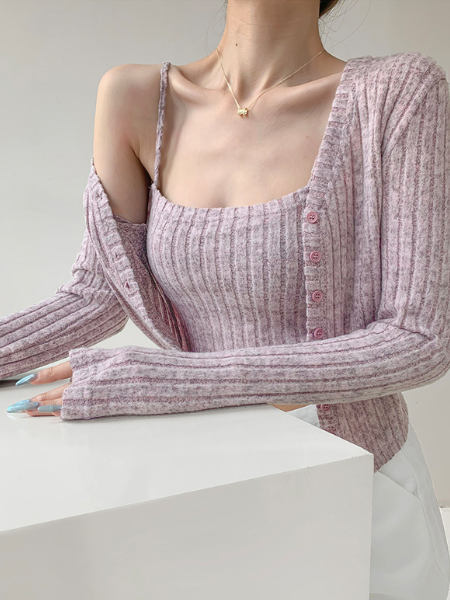 short camisole cardigan 2 piece set