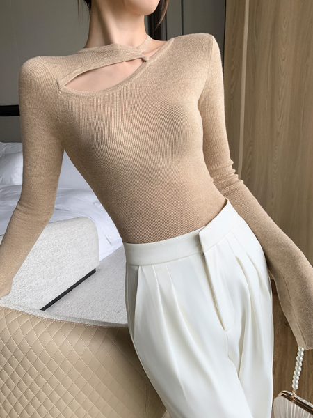 slim fit front open tops