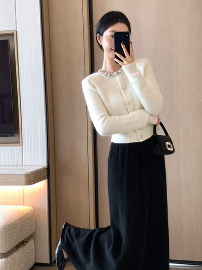 bijou white sweater cardigan