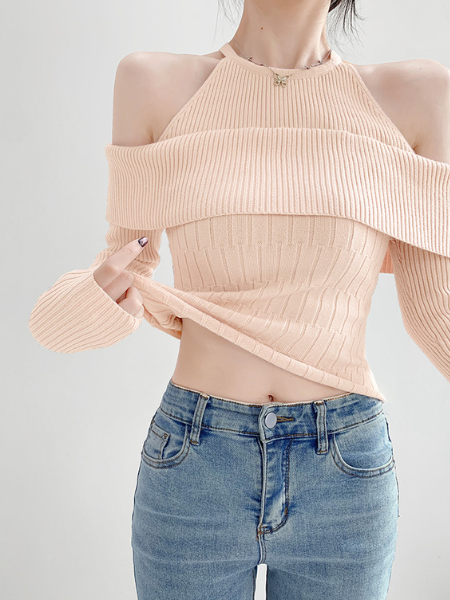 halter neck open shoulder tops