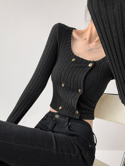 double breast slim fit short tops