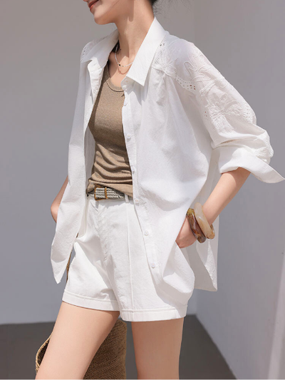 off white cotton short pants