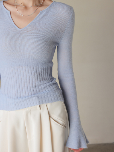 flare long sleeve slim fit tops