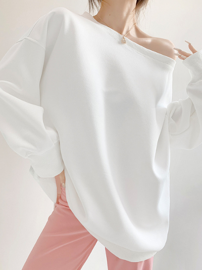 one shoulder oversize sweat