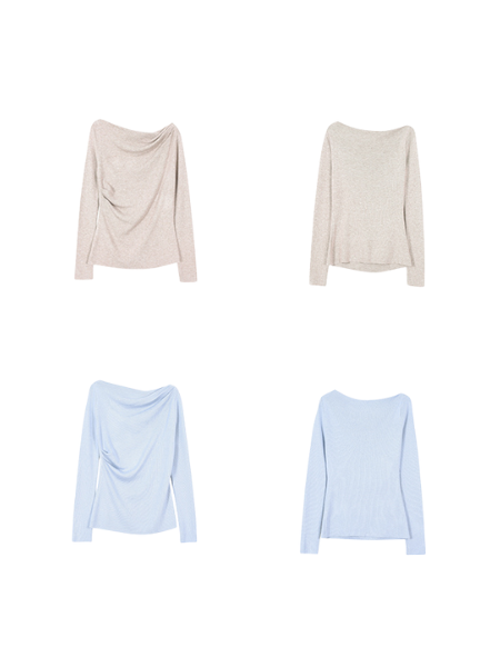 one shoulder slim fit long sleeve tops