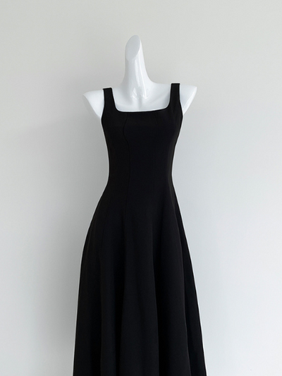 flare black long one piece