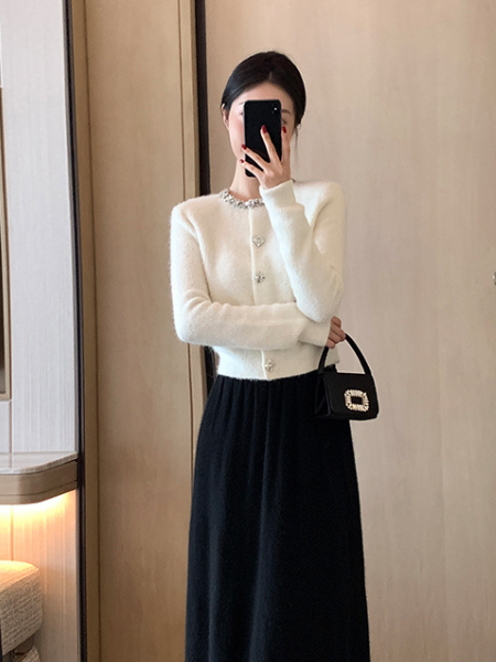 bijou white sweater cardigan
