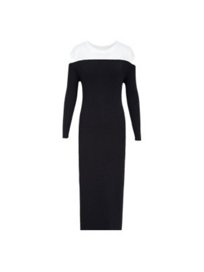 slit sleeve tight long dress