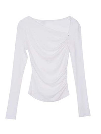 asymmetry fit long sleeve tops