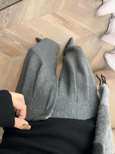 high waist gray wide leg pants