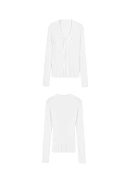 v neck long sleeve design sweater