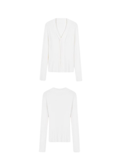 v neck long sleeve design sweater
