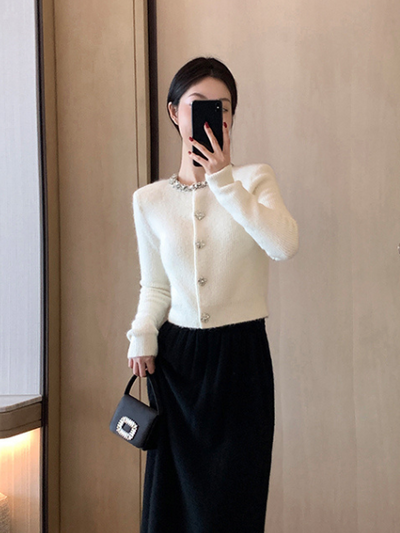 bijou white sweater cardigan