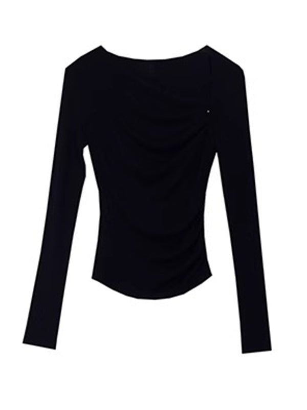 asymmetry fit long sleeve tops