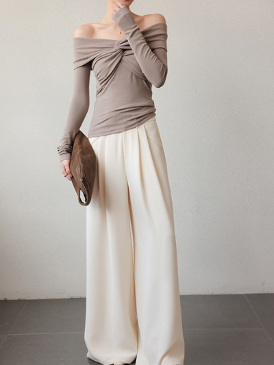 cross design off shoulder tops
