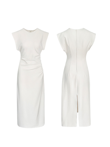 french sleeve drape tight dress