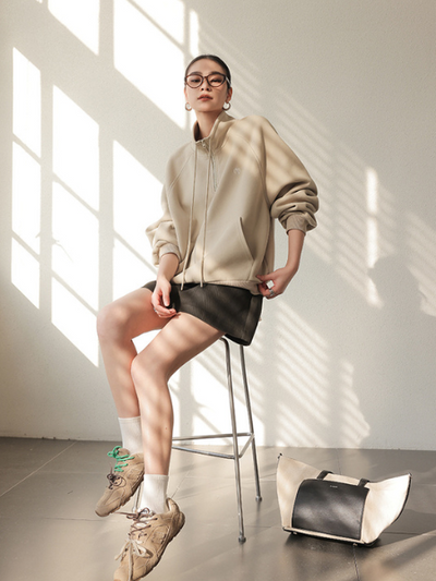 half zip casual sweatshirt